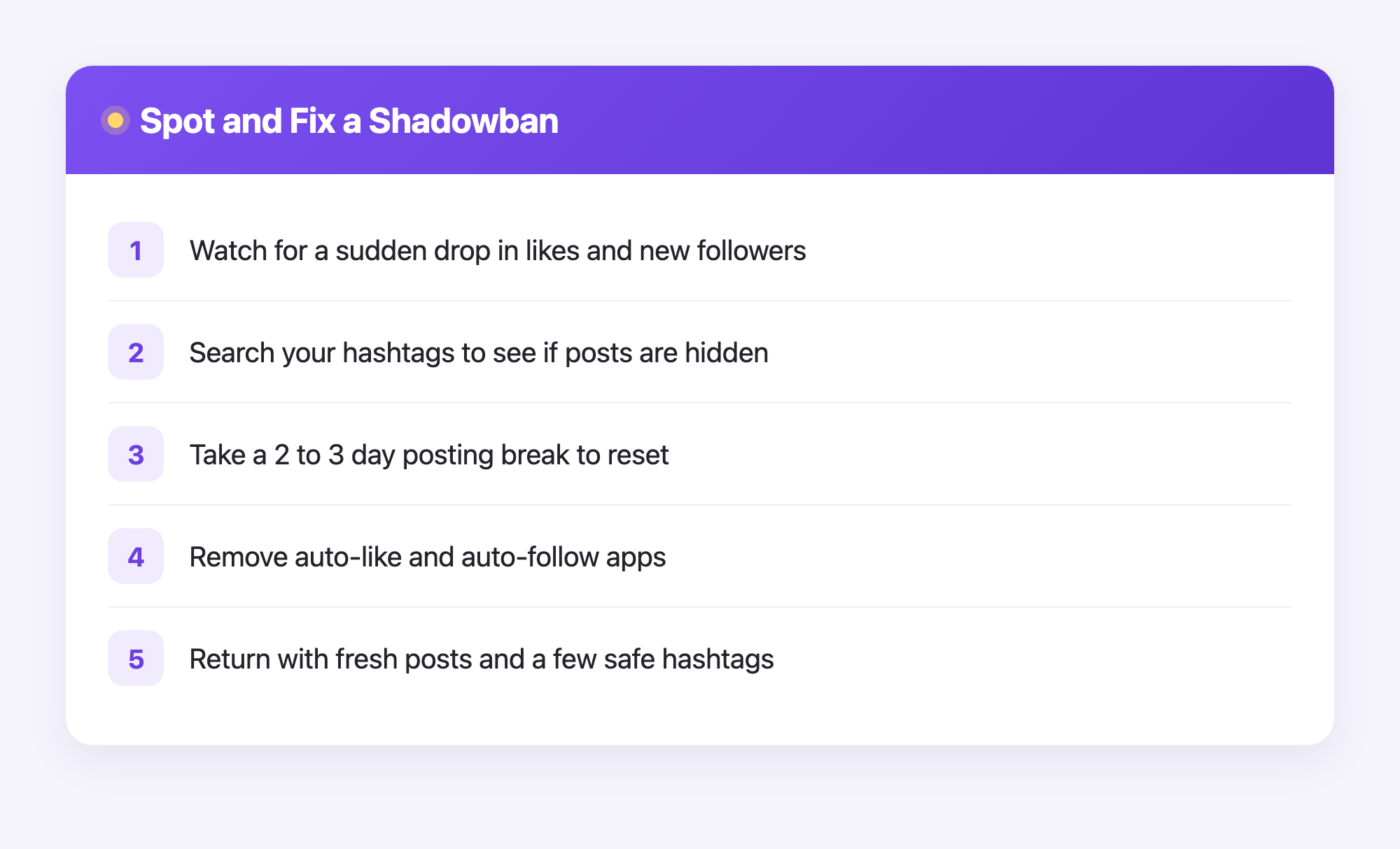 Five steps to spot and fix an Instagram shadowban, from checking your reach to posting fresh content again