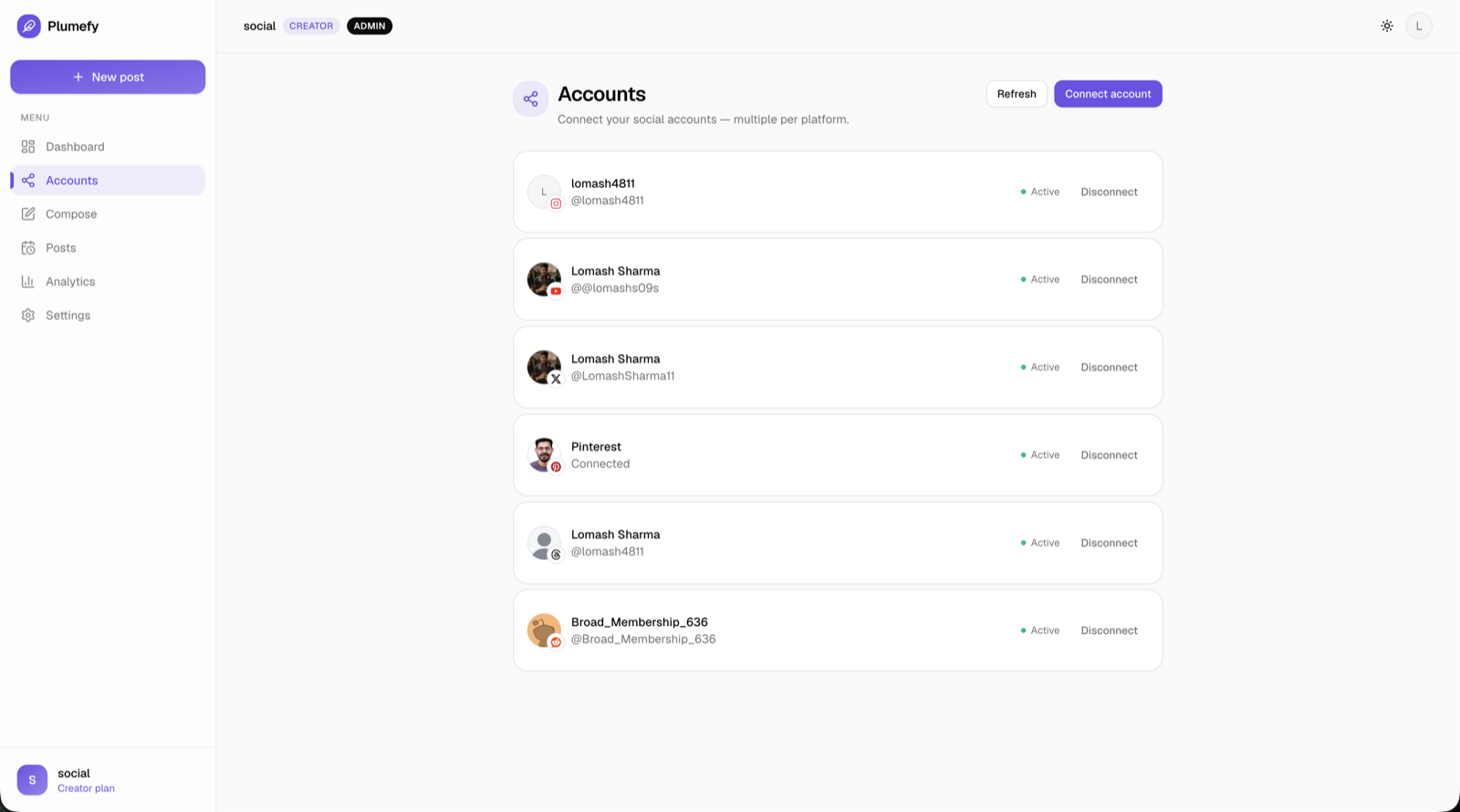 Plumefy Accounts